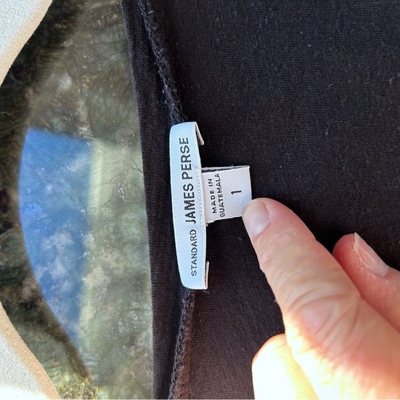 Standard James Perse Deep Scoop Neck Black Short Sleeve Tee. Quiet Luxury. Small - Picture 9 of 15